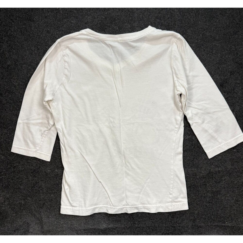 Cycling White Graphic Print T Shirt Medium 3/4 Sleeve THIS IS HOW I ROLL Bicycle - Picture 5 of 6